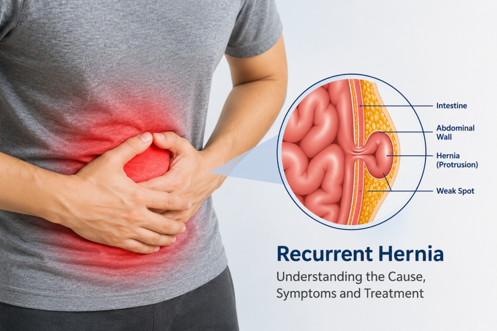 Recurrent Hernia Specialist Mumbai evaluating patient for recurrent hernia treatment